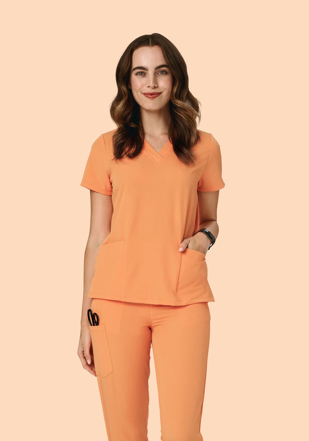6 Cepli Scrub Üst — Kavun