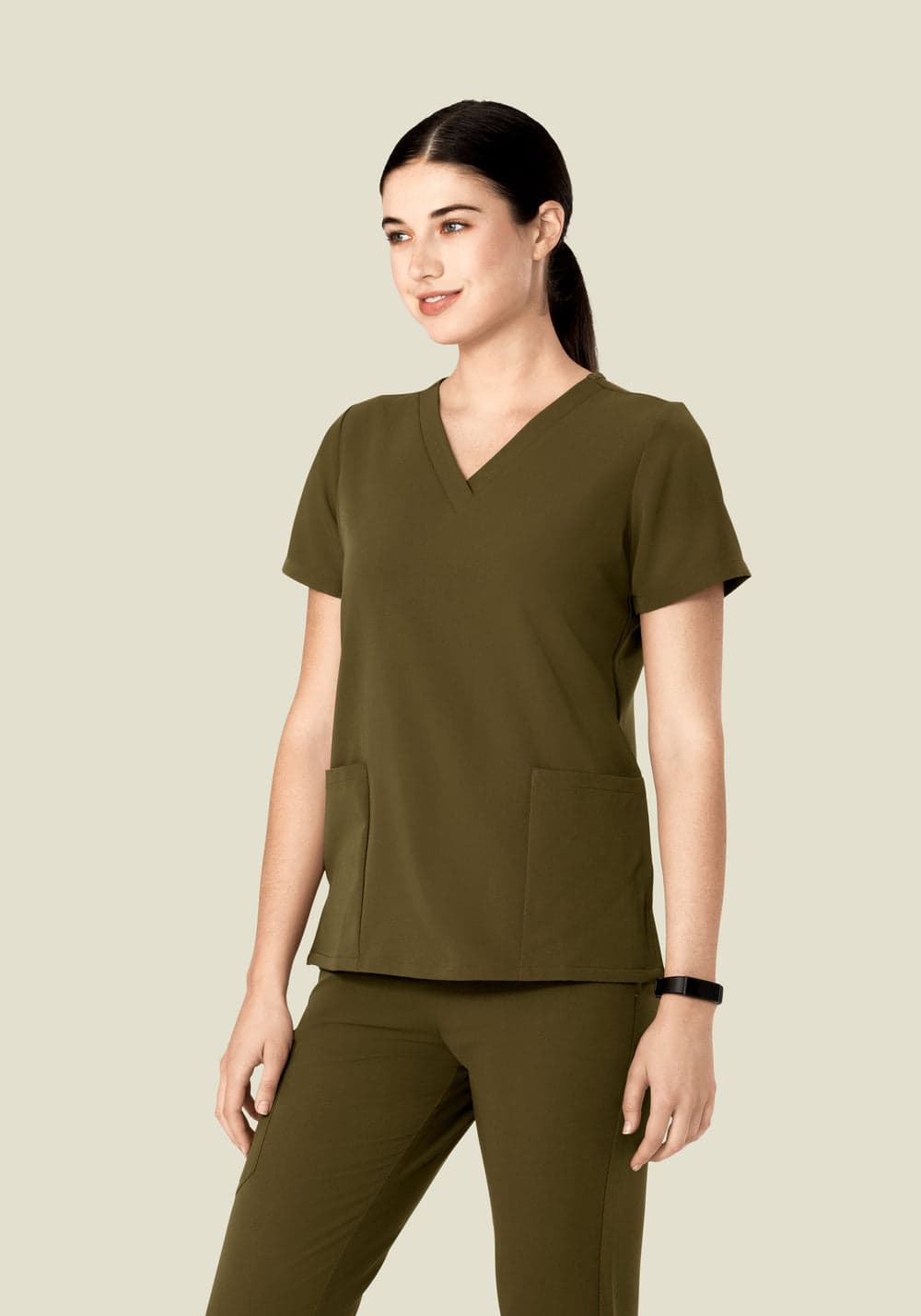 6 Cepli Scrub Üst — Manzanilla Yeşili