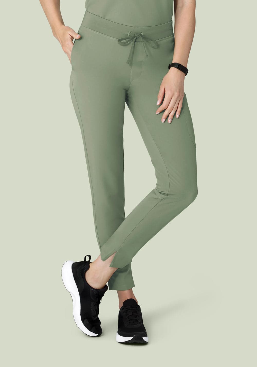 6 Cepli Slim Scrub Pantolon — Soğuk Adaçayı
