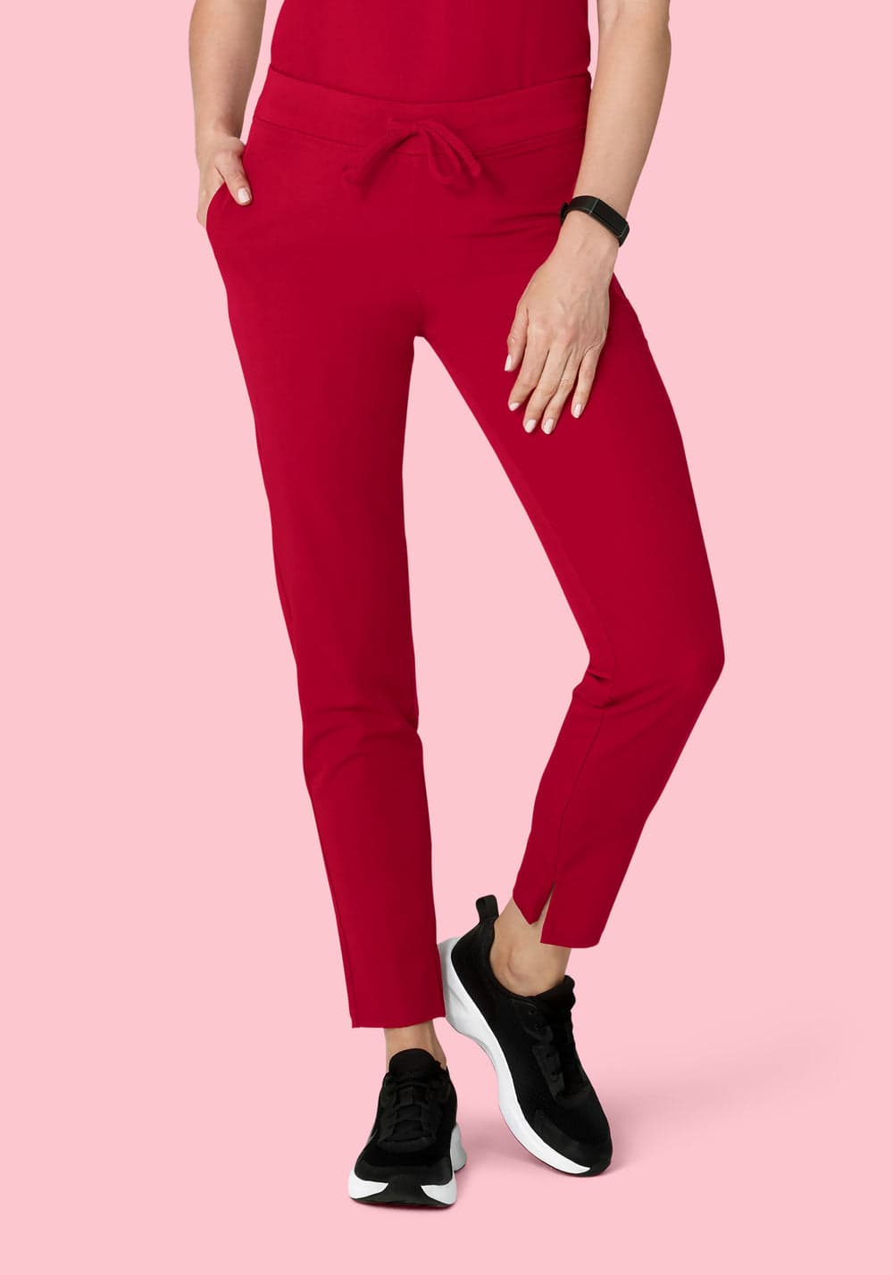 6 Cepli Slim Scrub Pantolon — Koyu Kırmızı