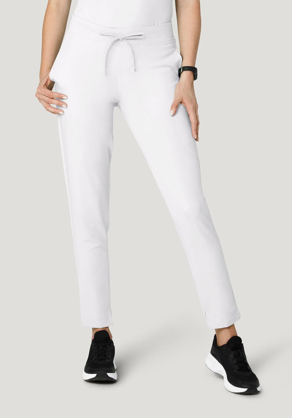 6 Cepli Slim Scrub Pantolon — Beyaz
