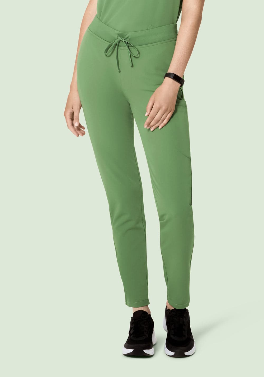 6 Cepli Slim Scrub Pantolon — Ela Yeşili