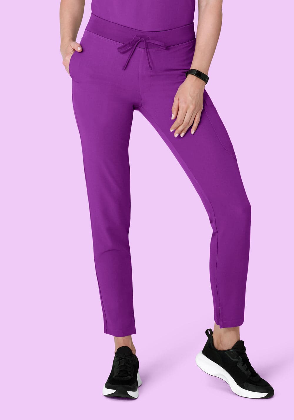 6 Cepli Slim Scrub Pantolon — Koyu Üzüm