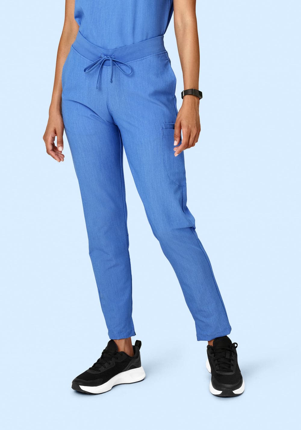 6 Cepli Slim Scrub Pantolon — Kırçıllı Mavi