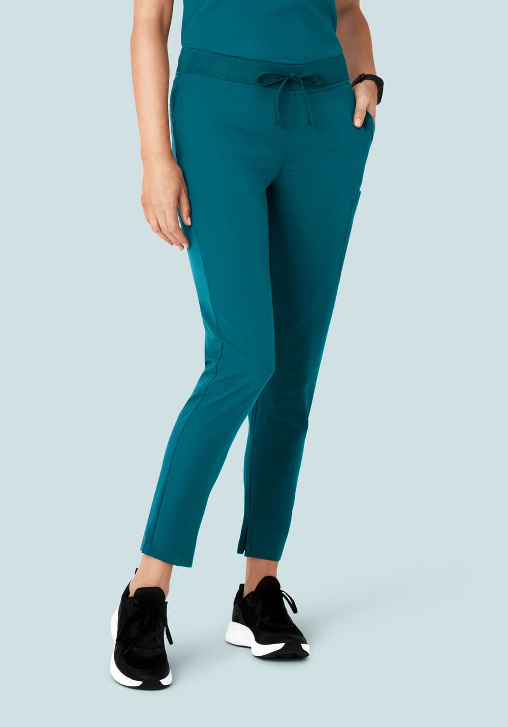 6 Cepli Slim Scrub Pantolon — Tavus Yeşili