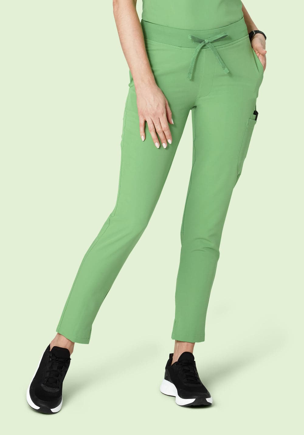 6 Cepli Slim Scrub Pantolon — Aloe Yeşili