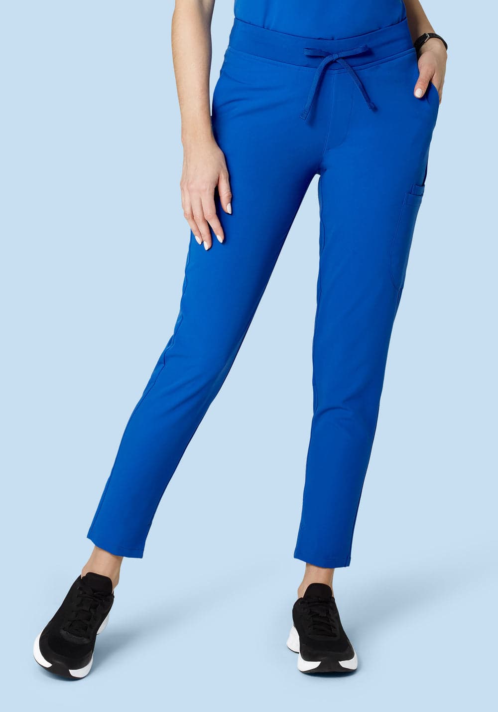 6 Cepli Slim Scrub Pantolon — Kobalt Mavisi