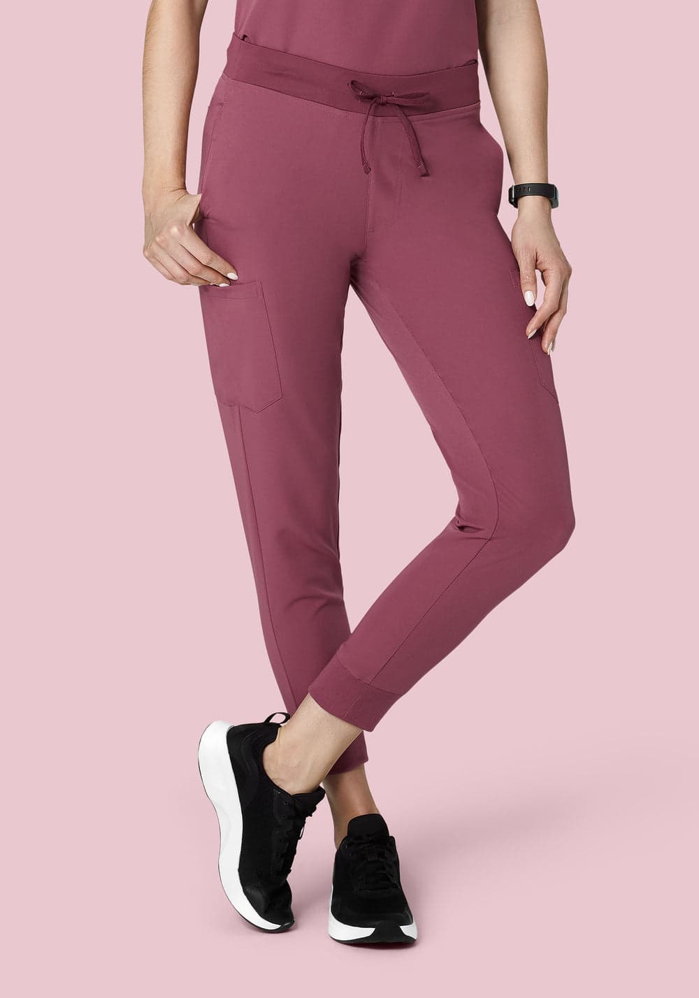 9 Cepli Jogger Scrub Pantolon — Koyu Leylak