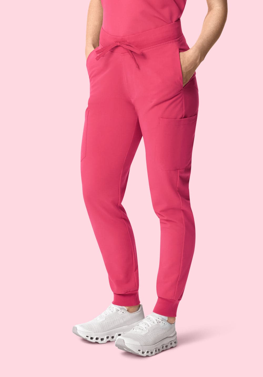 9 Cepli Jogger Scrub Pantolon — Karmen Kırmızısı