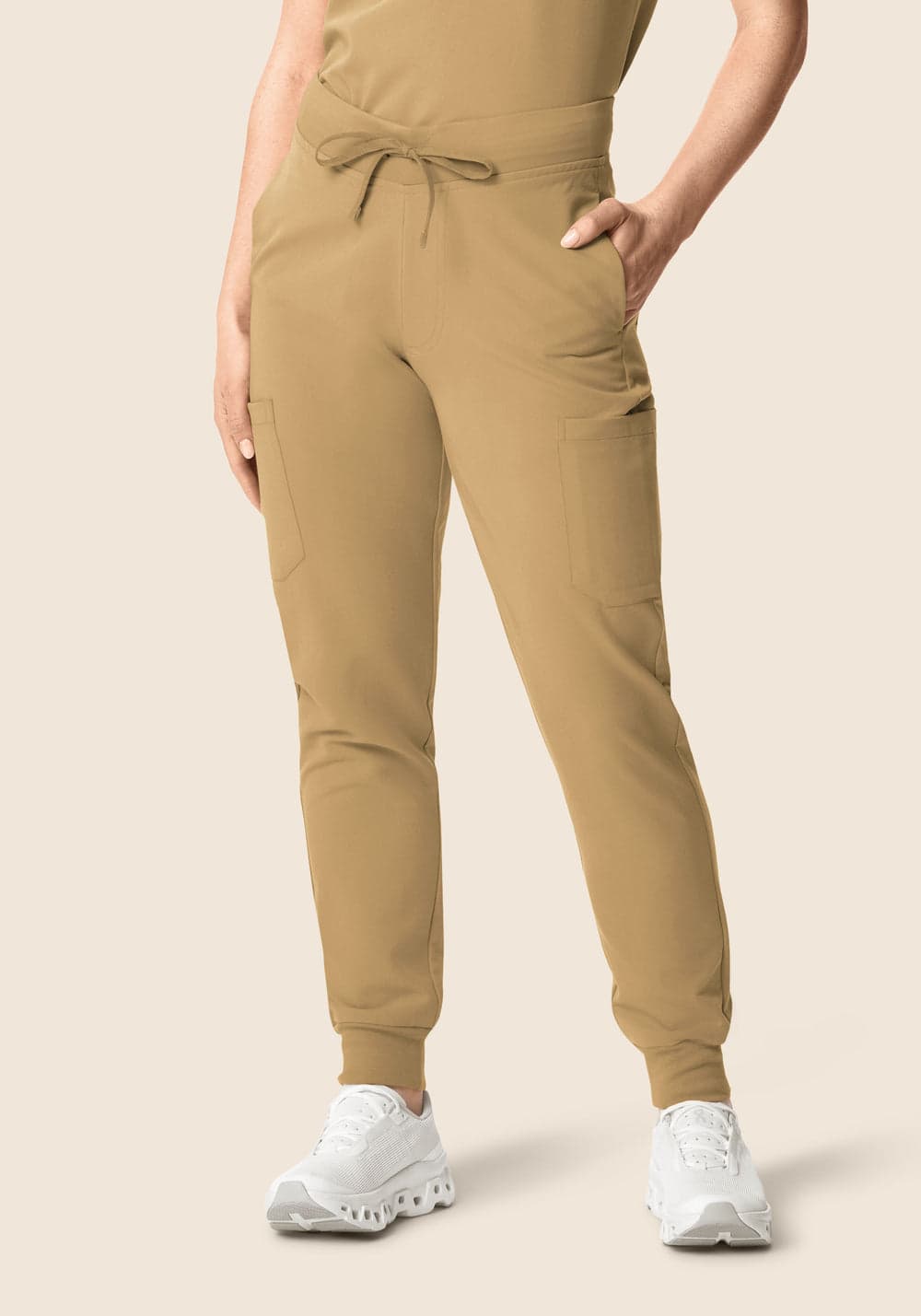 9 Cepli Jogger Scrub Pantolon — Latte