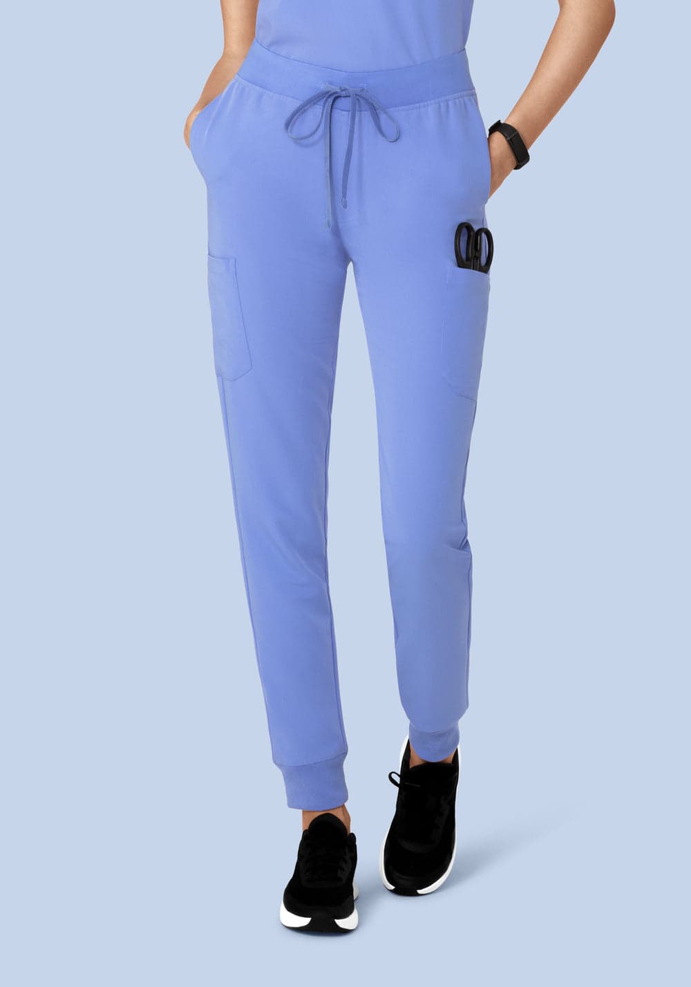 9 Cepli Jogger Scrub Pantolon — Fransız Mavisi