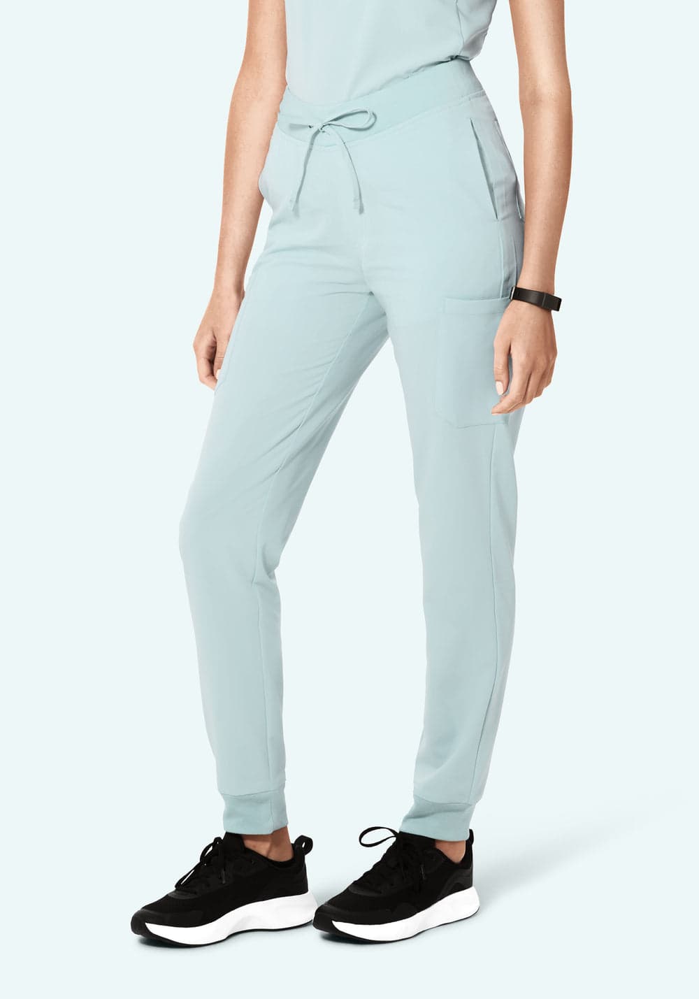9 Cepli Jogger Scrub Pantolon — Açık Mavi