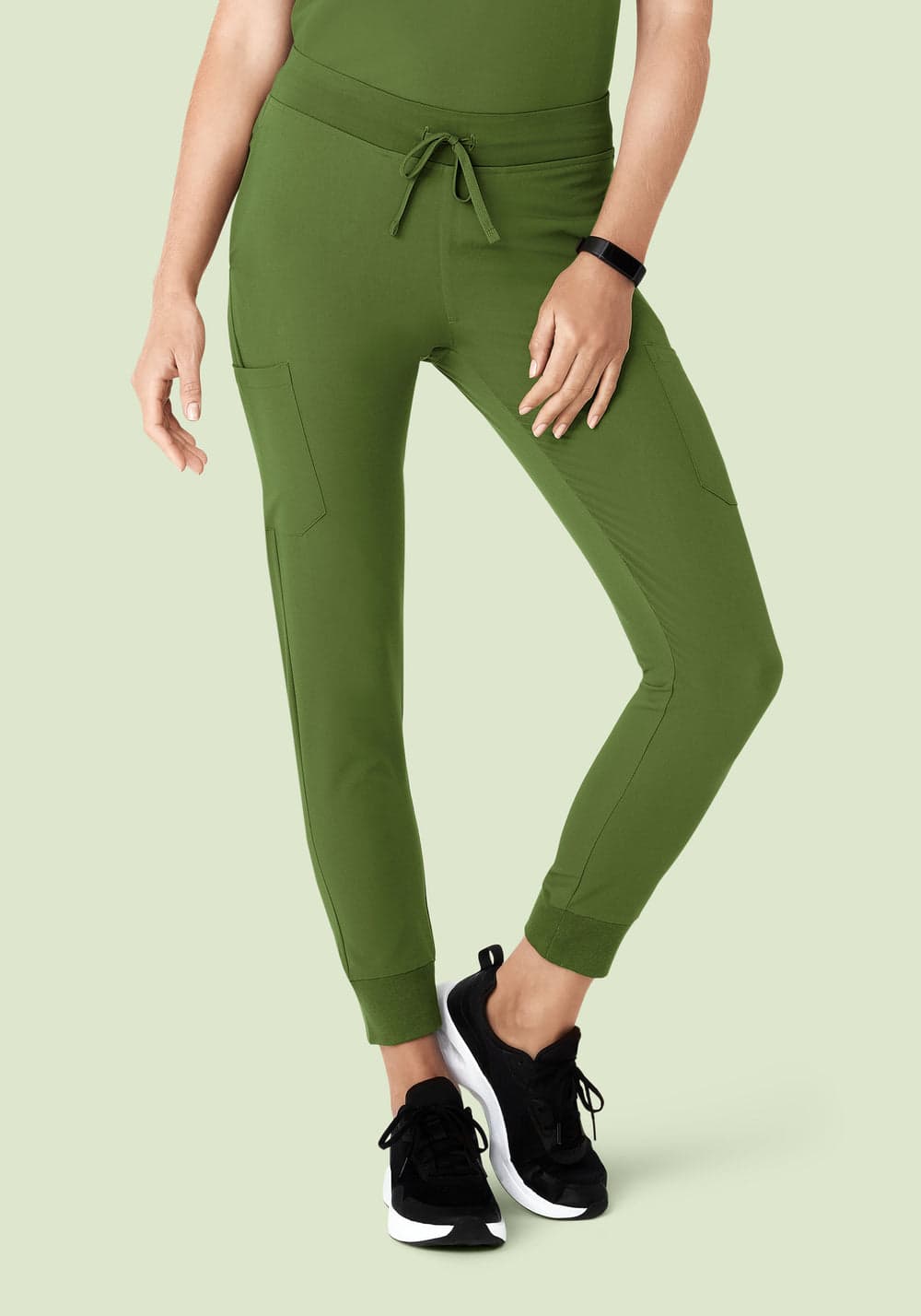 9 Cepli Jogger Scrub Pantolon — Yosun Yeşili