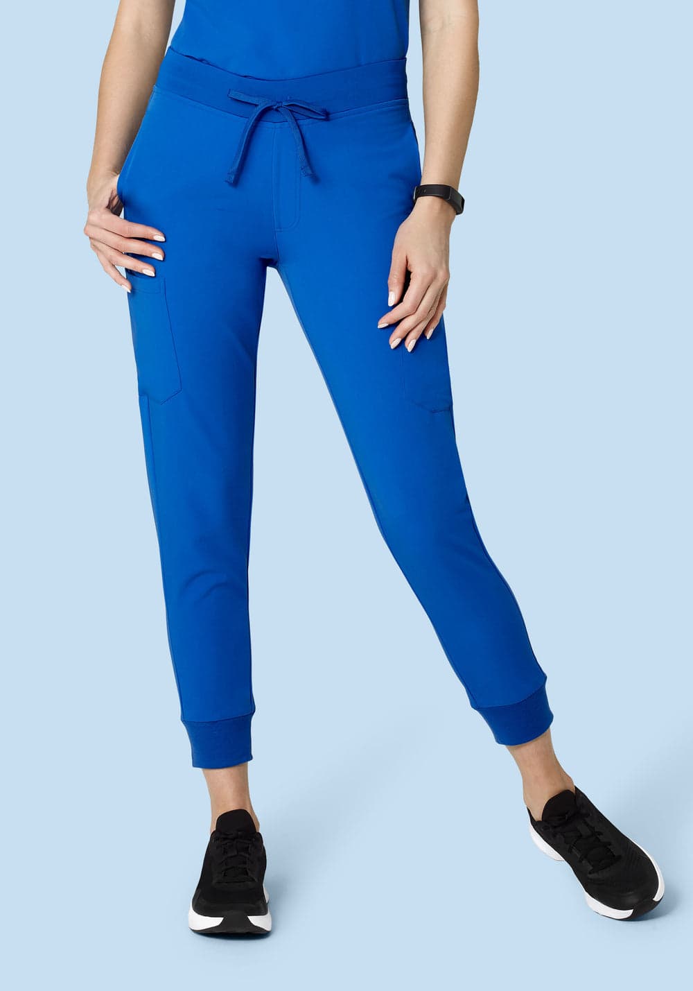 9 Cepli Jogger Scrub Pantolon — Kobalt Mavisi