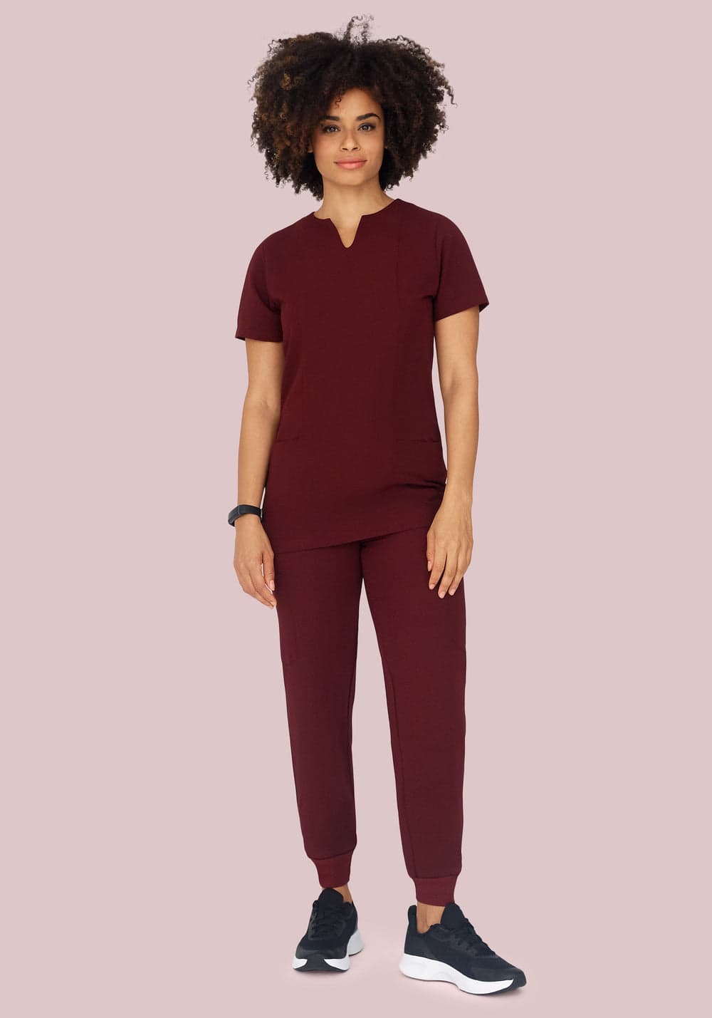 9 Cepli Jogger Scrub Pantolon — Şarap Kırmızısı