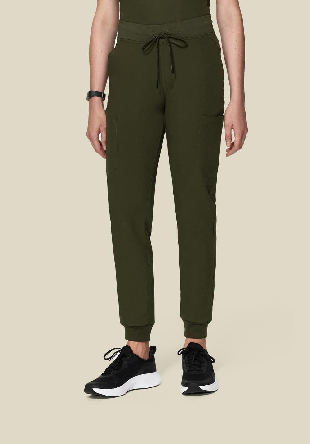 9 Cepli Jogger Scrub Pantolon — Zeytin Yeşili