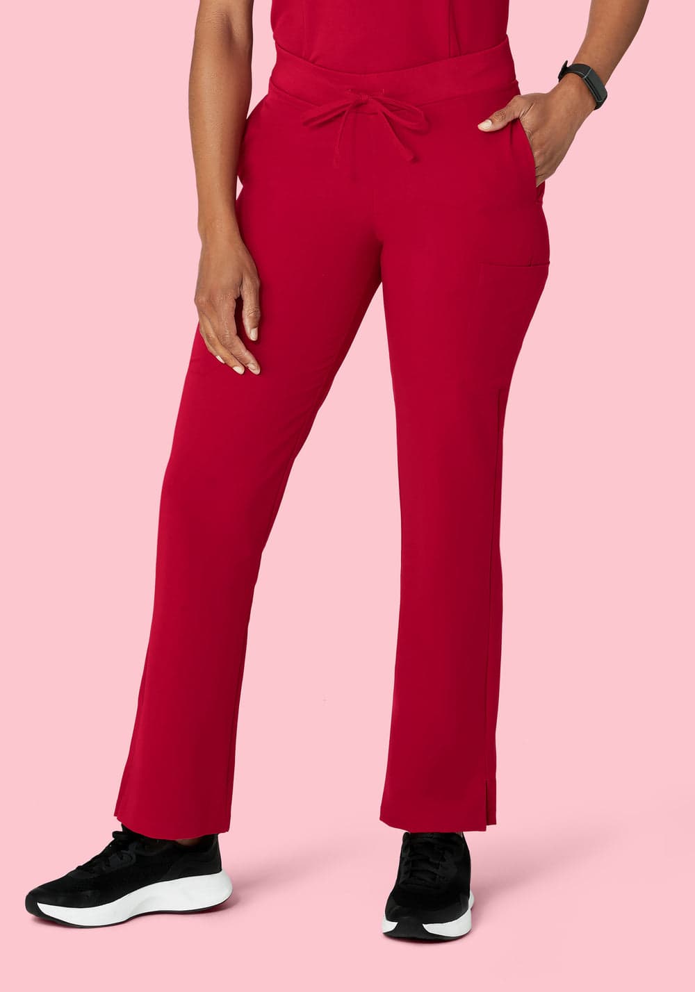 9 Cepli Kargo Scrub Pantolon — Koyu Kırmızı