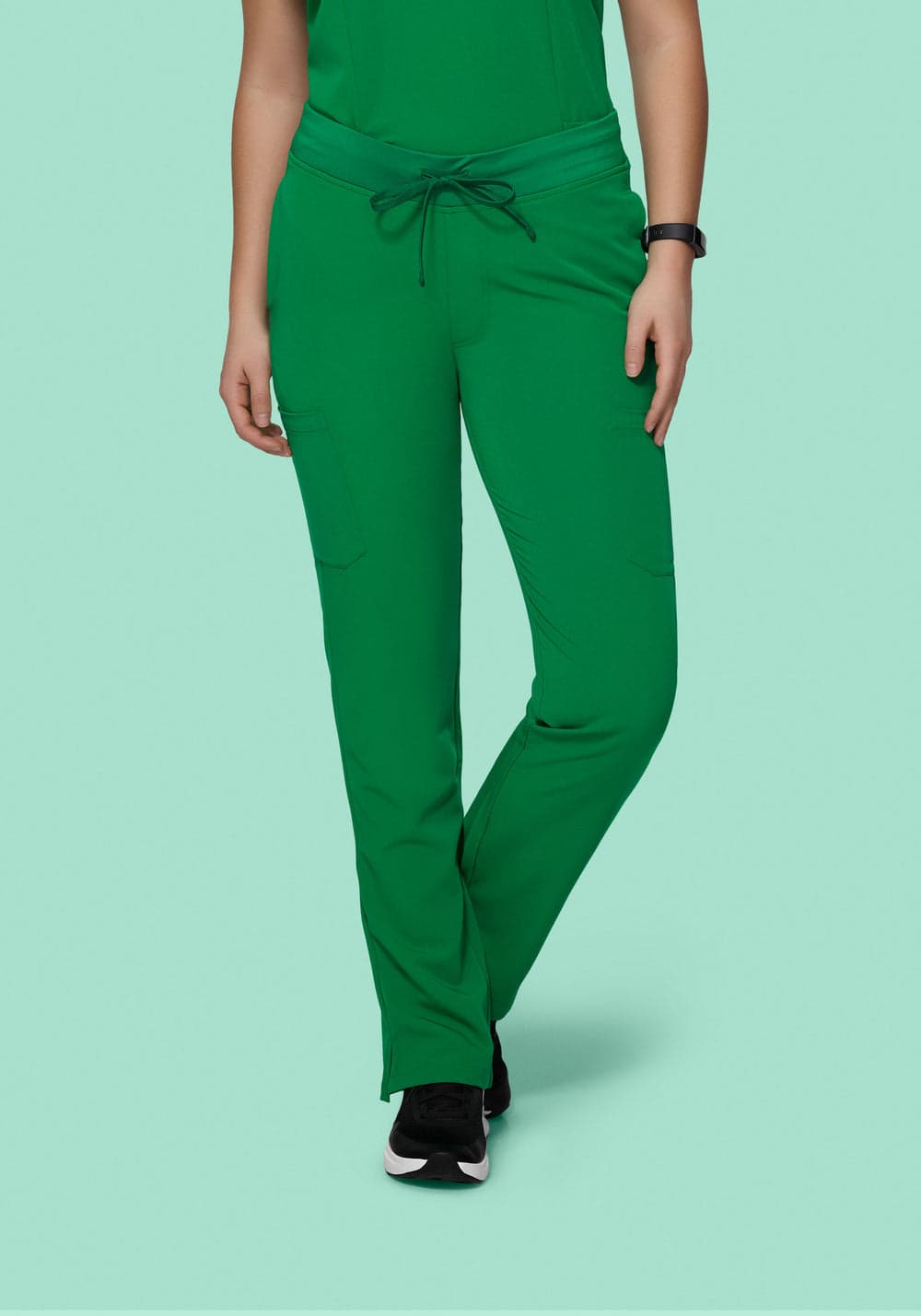 9 Cepli Kargo Scrub Pantolon — Zümrüt Yeşili
