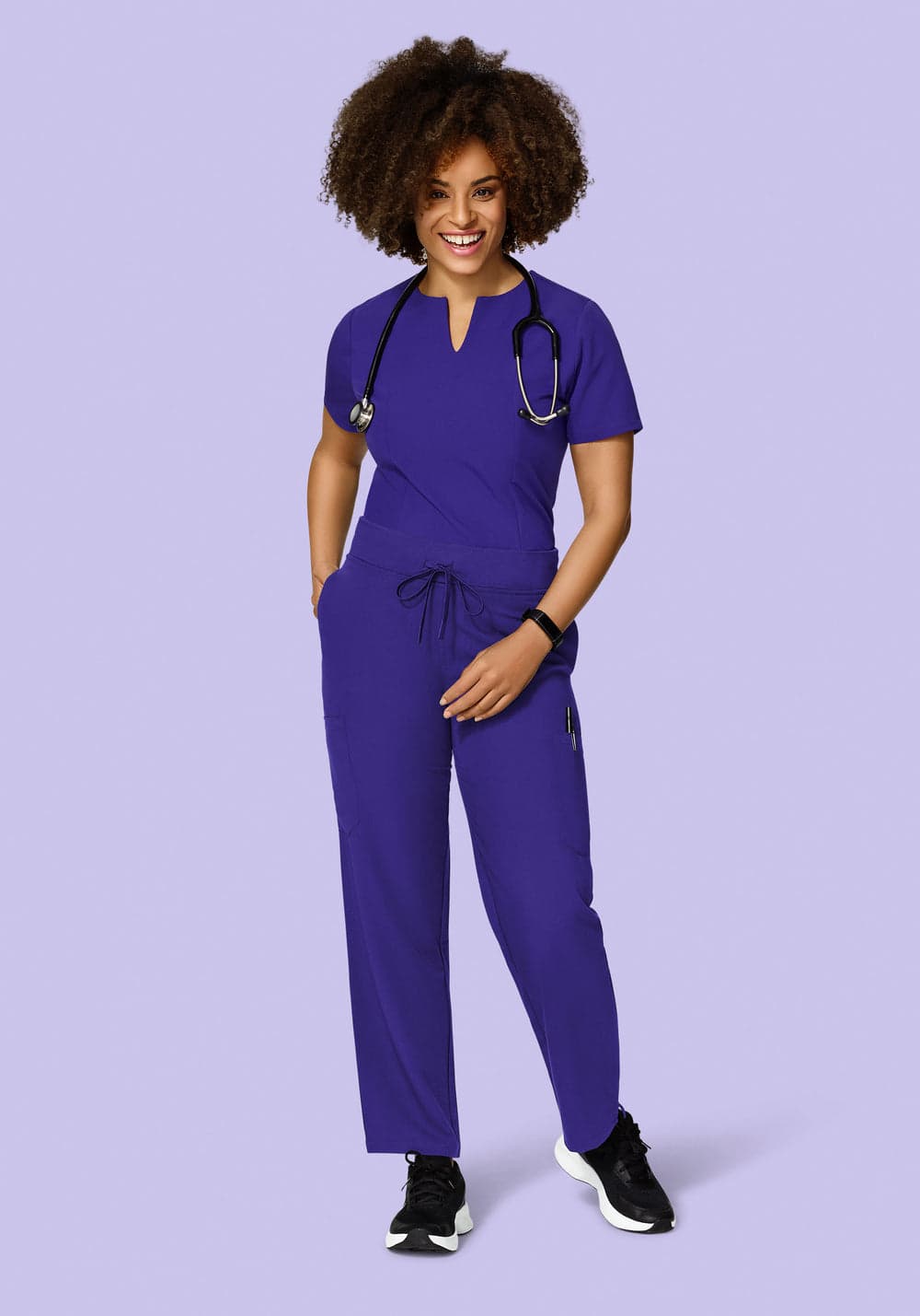 9 Cepli Kargo Scrub Pantolon — Üzüm Moru