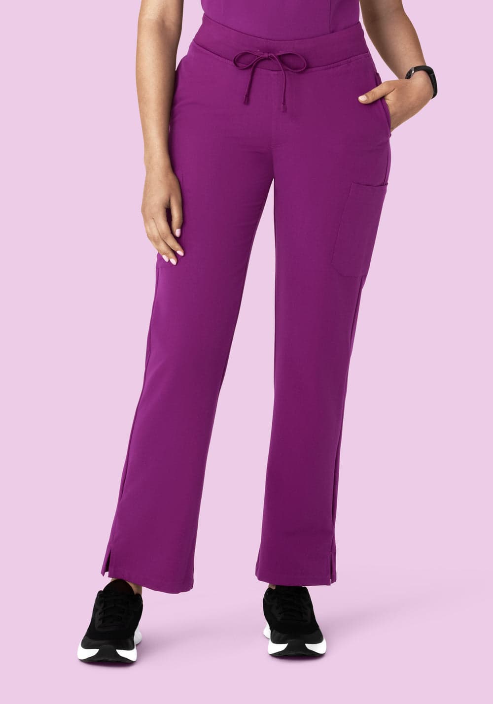 9 Cepli Kargo Scrub Pantolon — Koyu Orkide