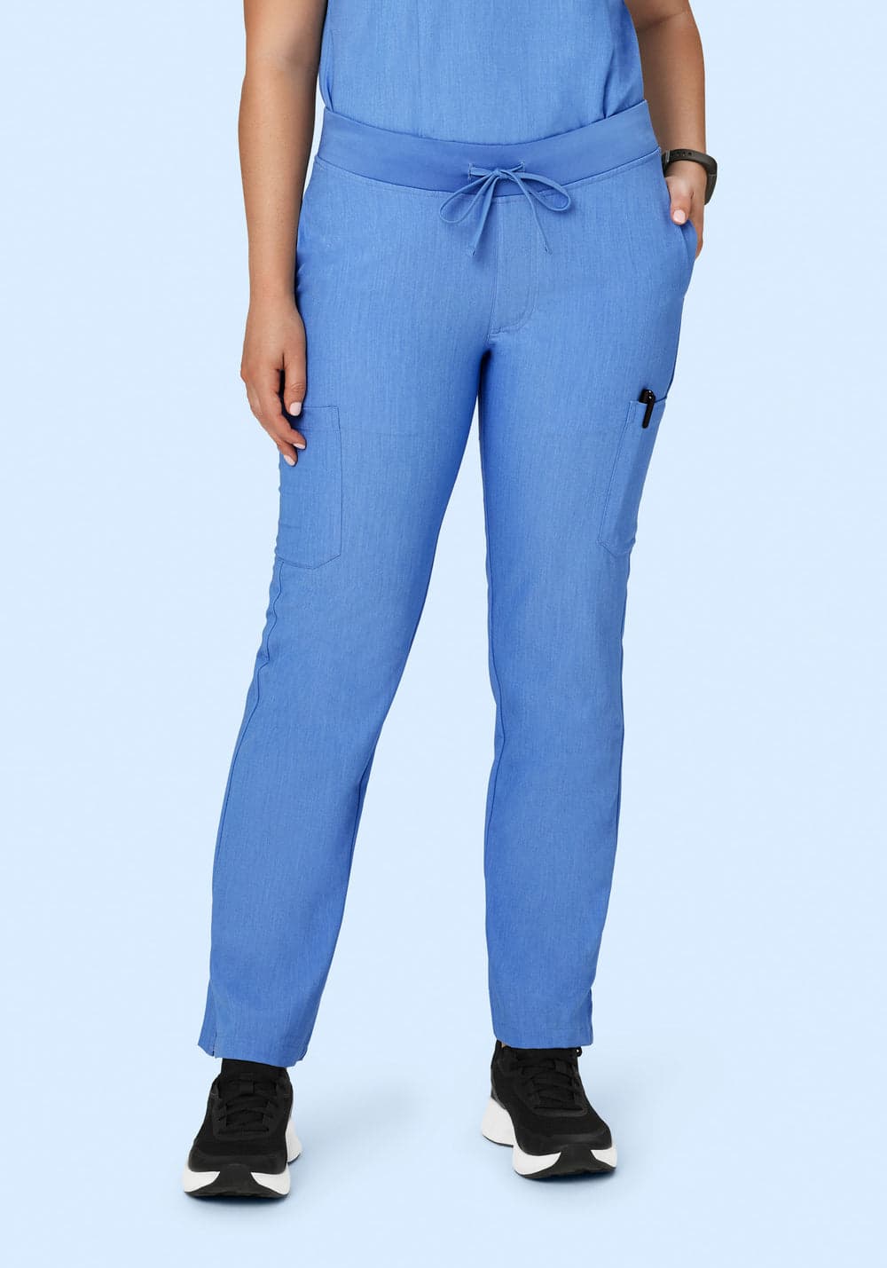 9 Cepli Kargo Scrub Pantolon — Kırçıllı Mavi