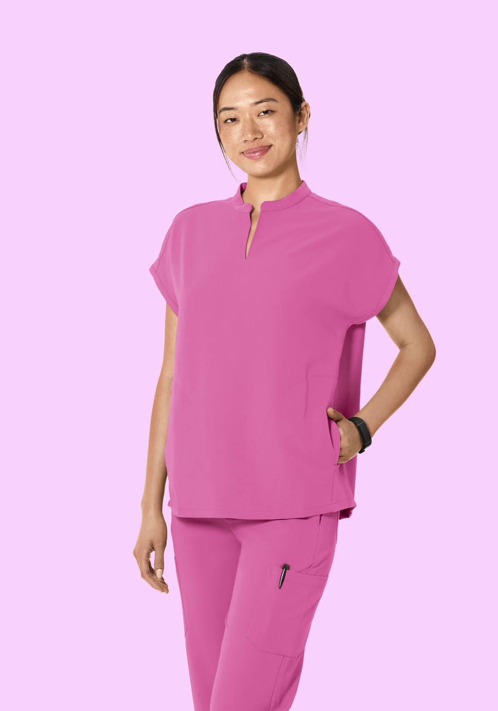 Hakim Yaka Dolman Scrub Üst — Dalya