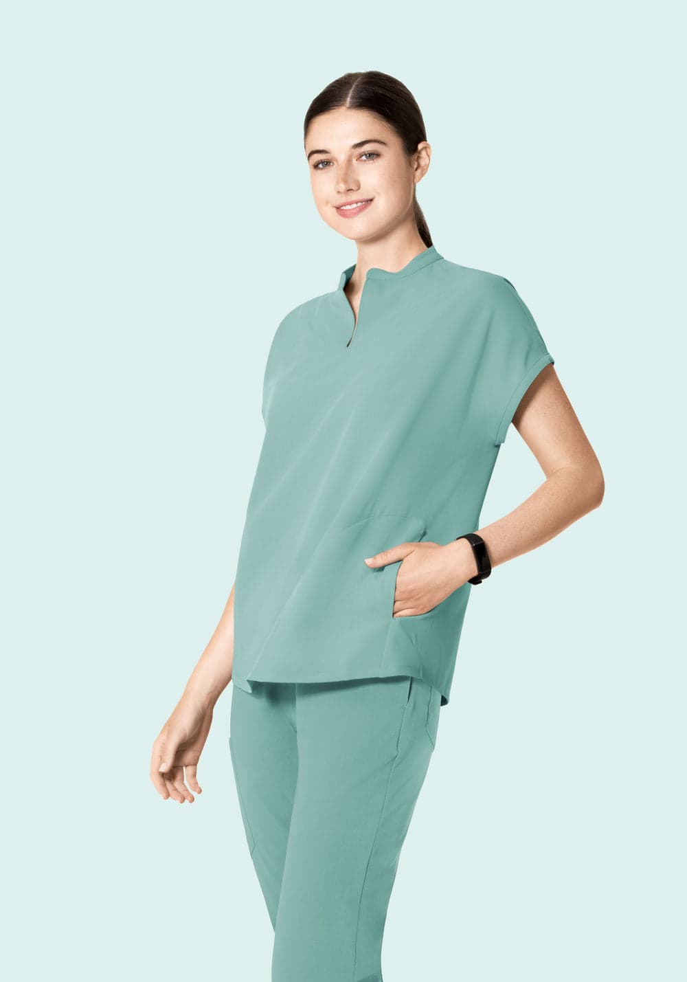 Hakim Yaka Dolman Scrub Üst — Turmalin