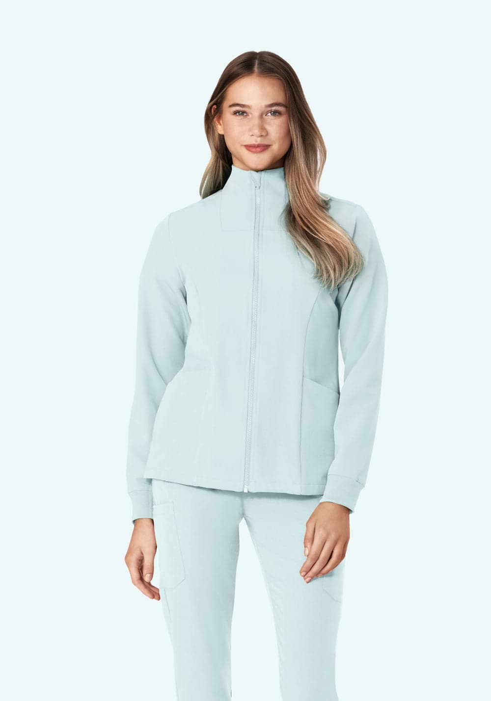 Kadın Modern Scrub Ceket — Açık Mavi