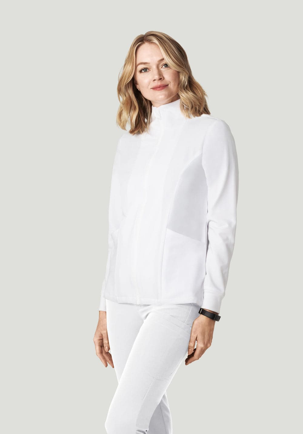 Kadın Modern Scrub Ceket — Beyaz