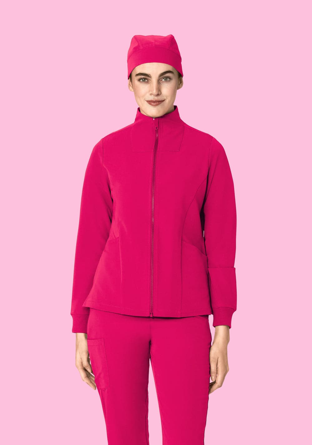 Kadın Modern Scrub Ceket — Ahududu