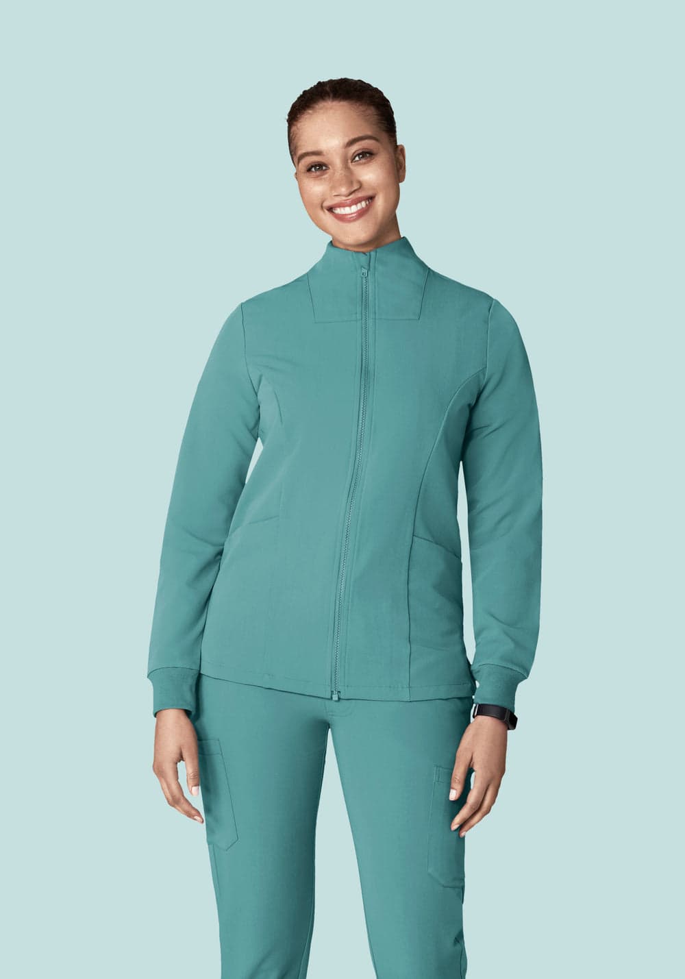 Kadın Modern Scrub Ceket — Vaha Yeşili