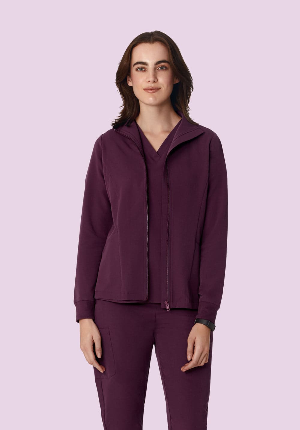 Kadın Modern Scrub Ceket — Açai Moru