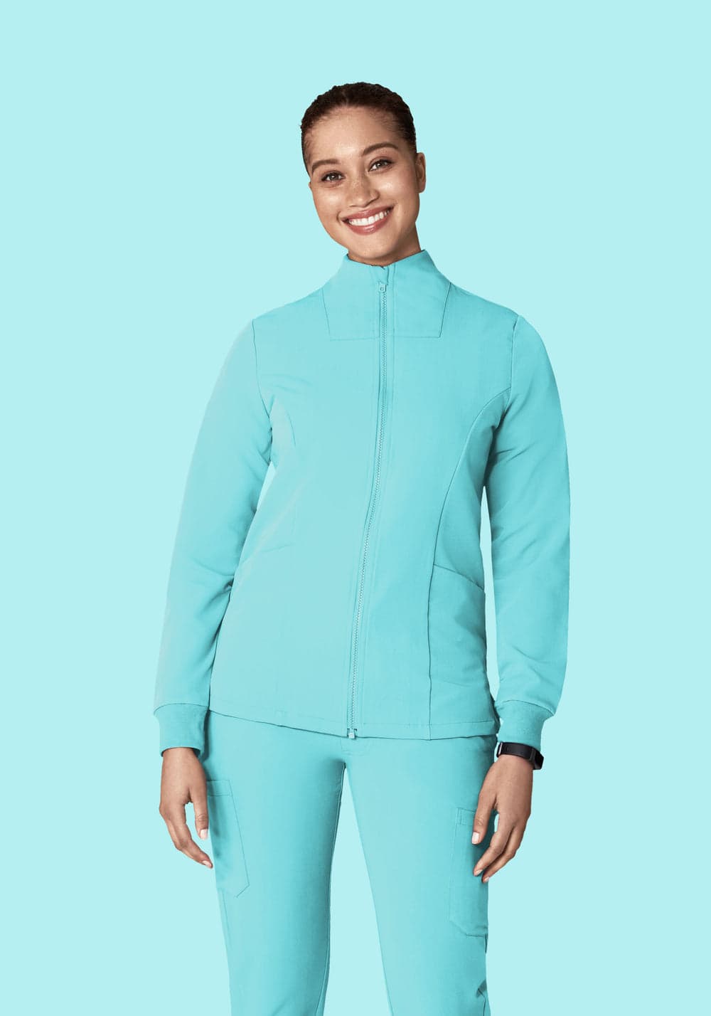 Kadın Modern Scrub Ceket — Su Yeşili