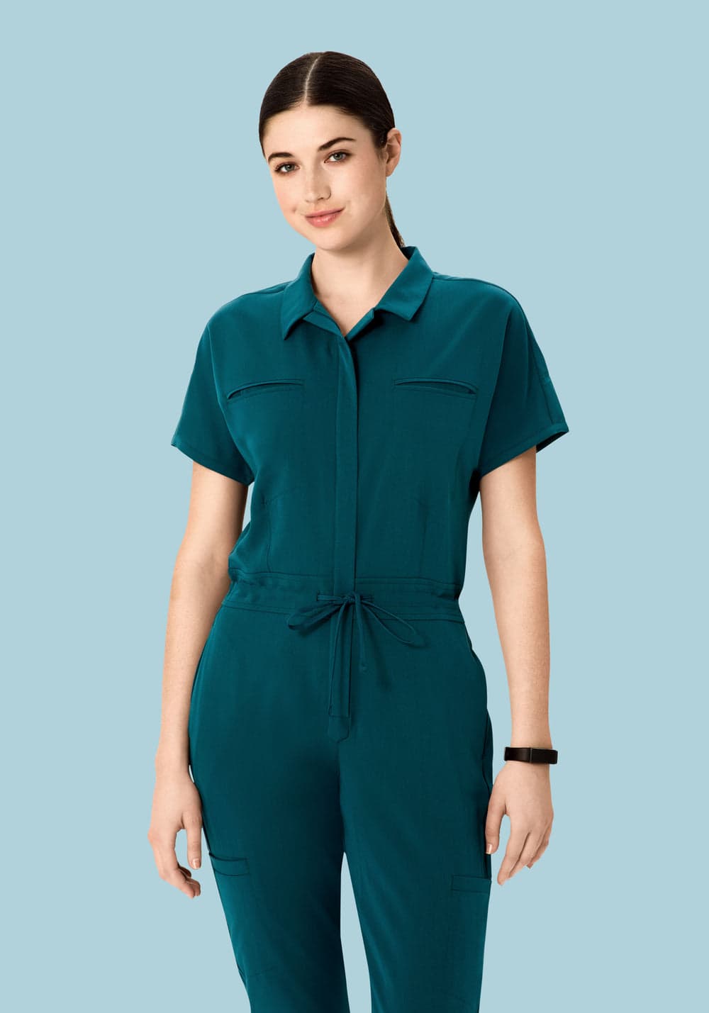 Kadın Scrub Tulum — Karayip Mavisi