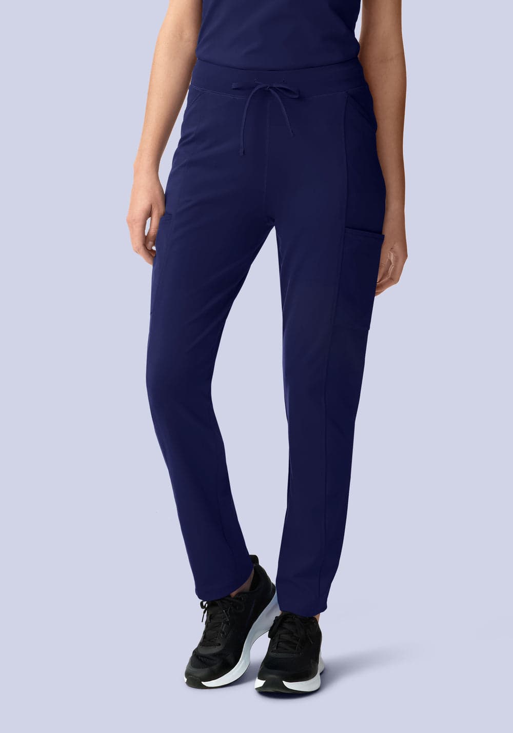 Soft Stretch Düz Paça Scrub Pantolon — Lacivert