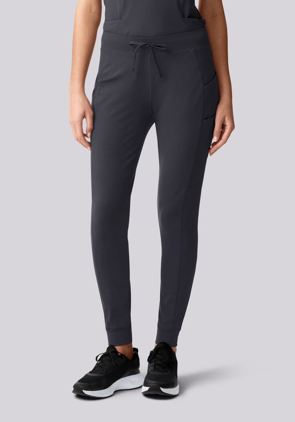 Soft Stretch Jogger Scrub Pantolon — Kurşun Grisi