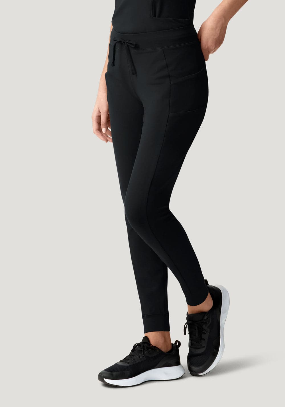 Soft Stretch Jogger Scrub Pantolon — Siyah