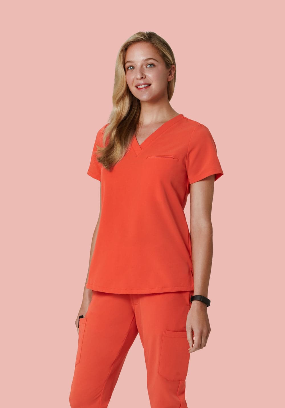 Tek Cepli Scrub Üst — Kiremit
