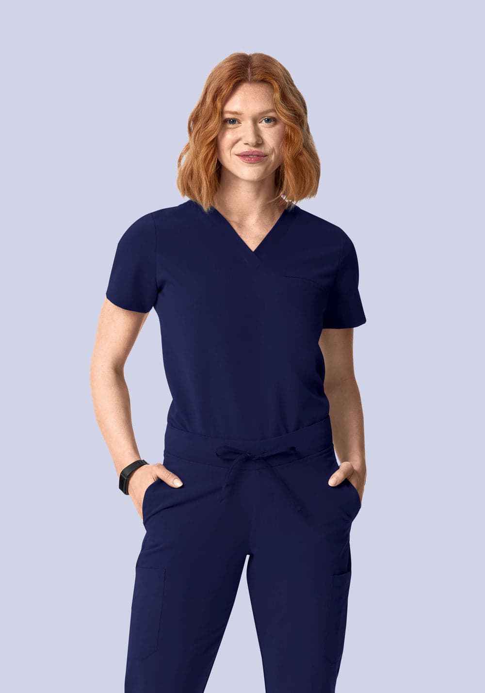 Tek Cepli Scrub Üst — Lacivert