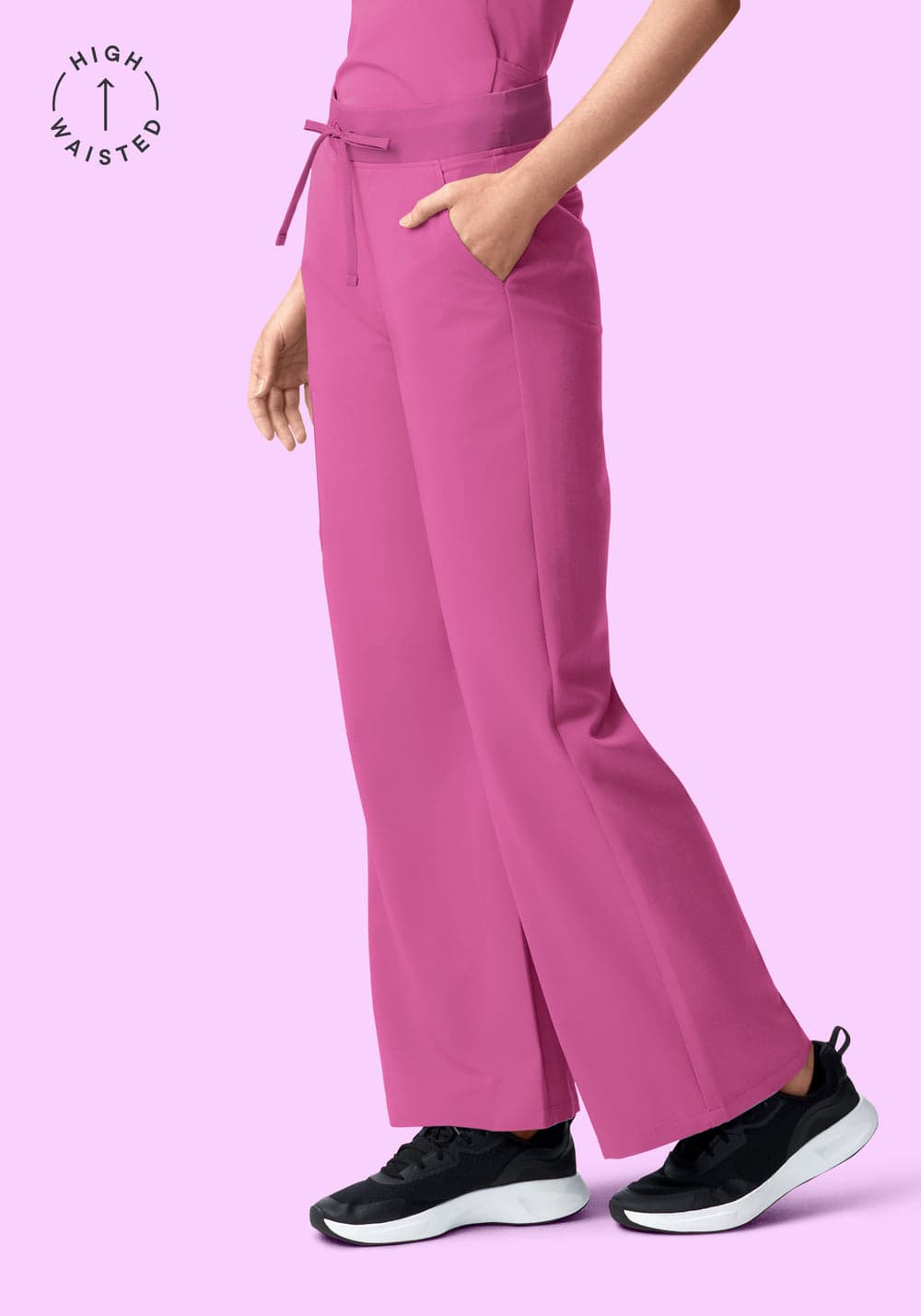 Yüksek Bel Bol Paça Scrub Pantolon — Dalya