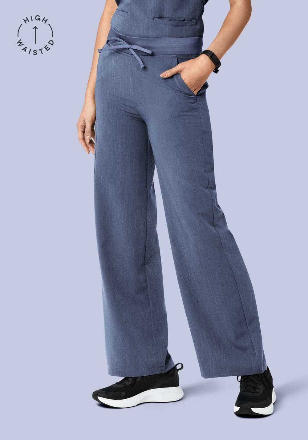 Yüksek Bel Bol Paça Scrub Pantolon — Kırçıllı Denim