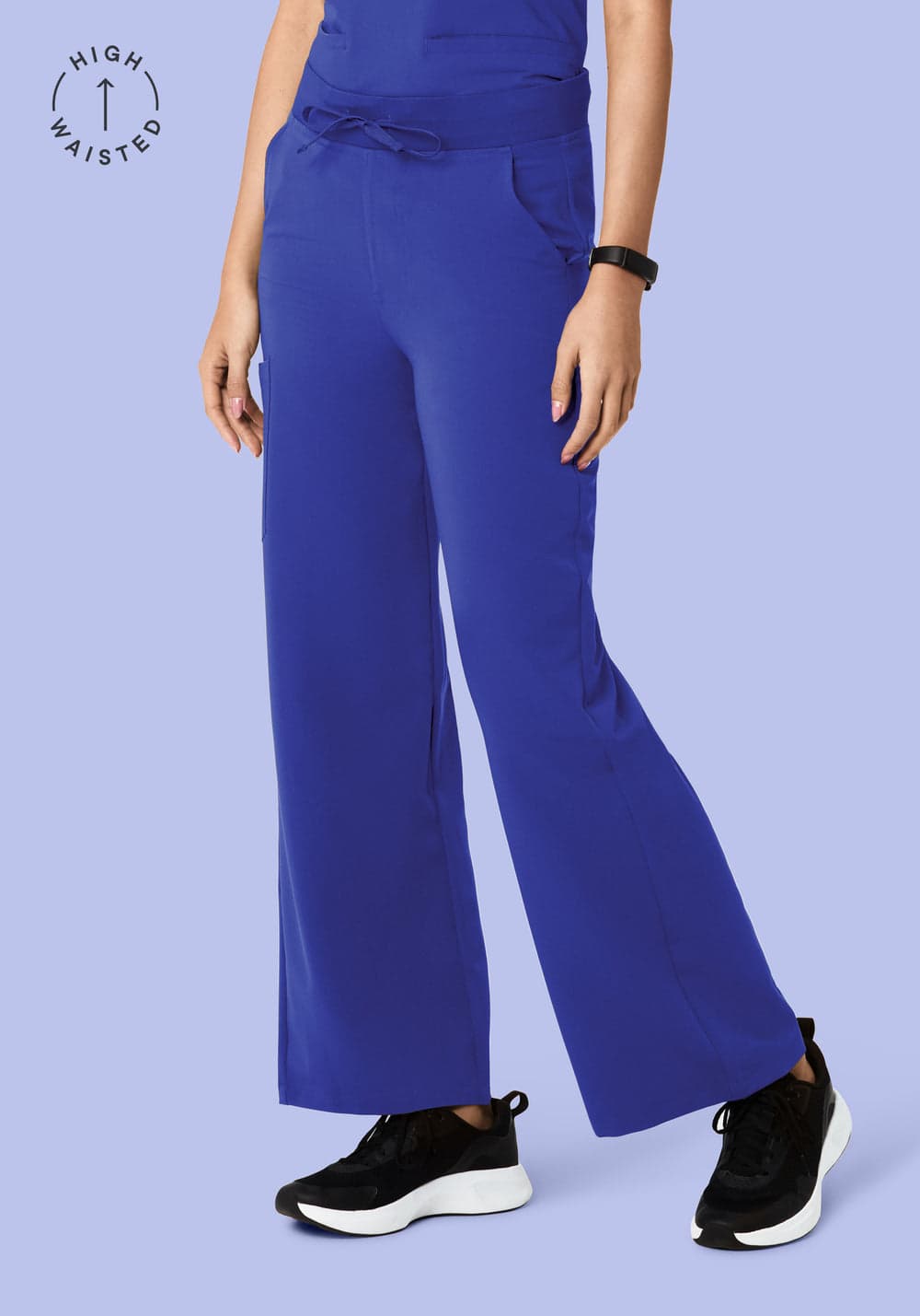 Yüksek Bel Bol Paça Scrub Pantolon — Very Peri
