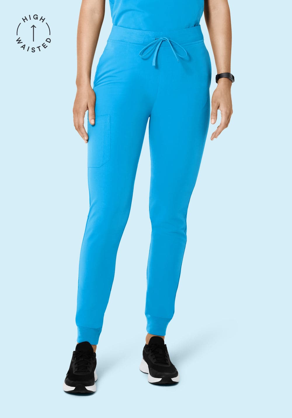 Yüksek Bel Jogger Scrub Pantolon — Ufuk Mavisi