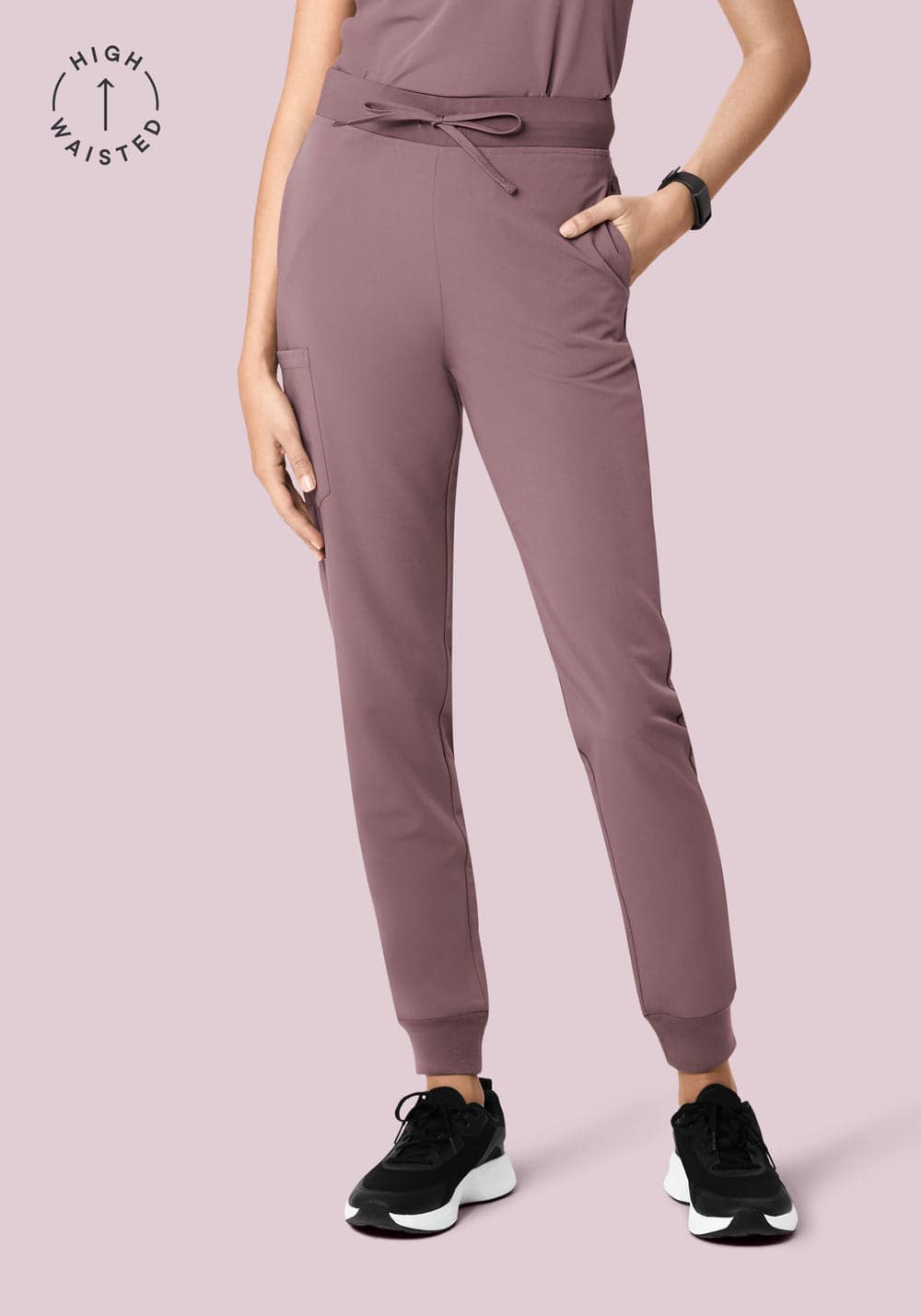 Yüksek Bel Jogger Scrub Pantolon — Ay Tozu Grisi