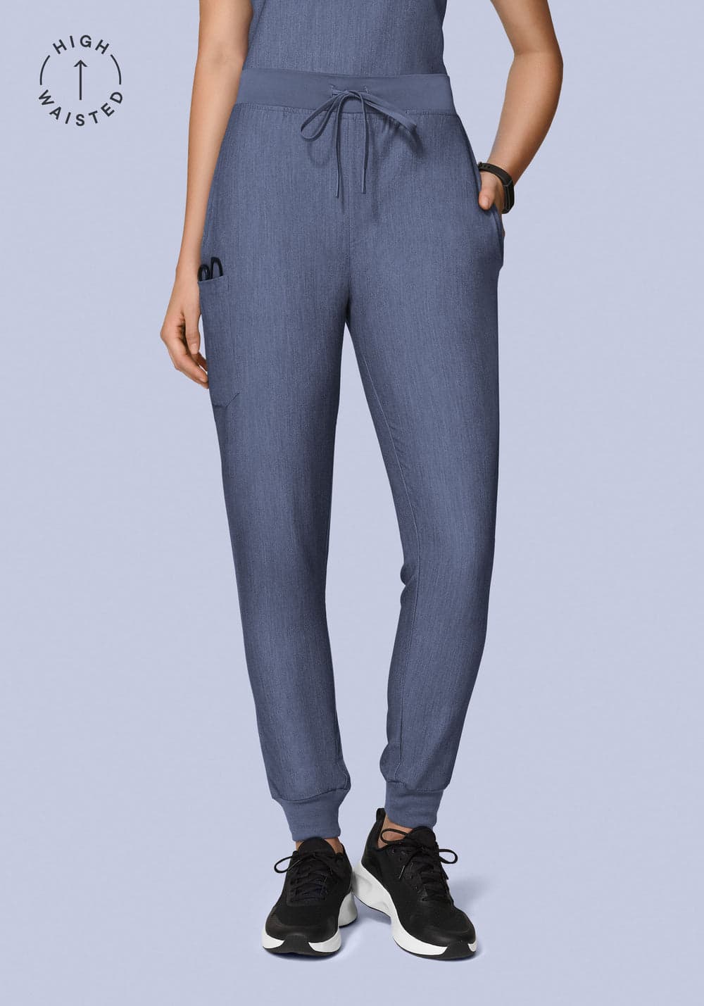 Yüksek Bel Jogger Scrub Pantolon — Kırçıllı Denim