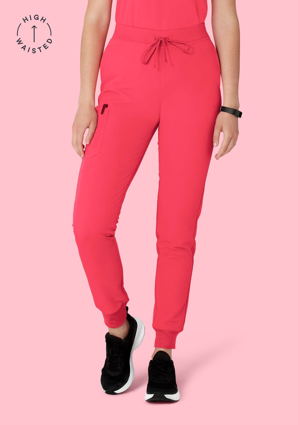 Yüksek Bel Jogger Scrub Pantolon — Cennet Pembesi