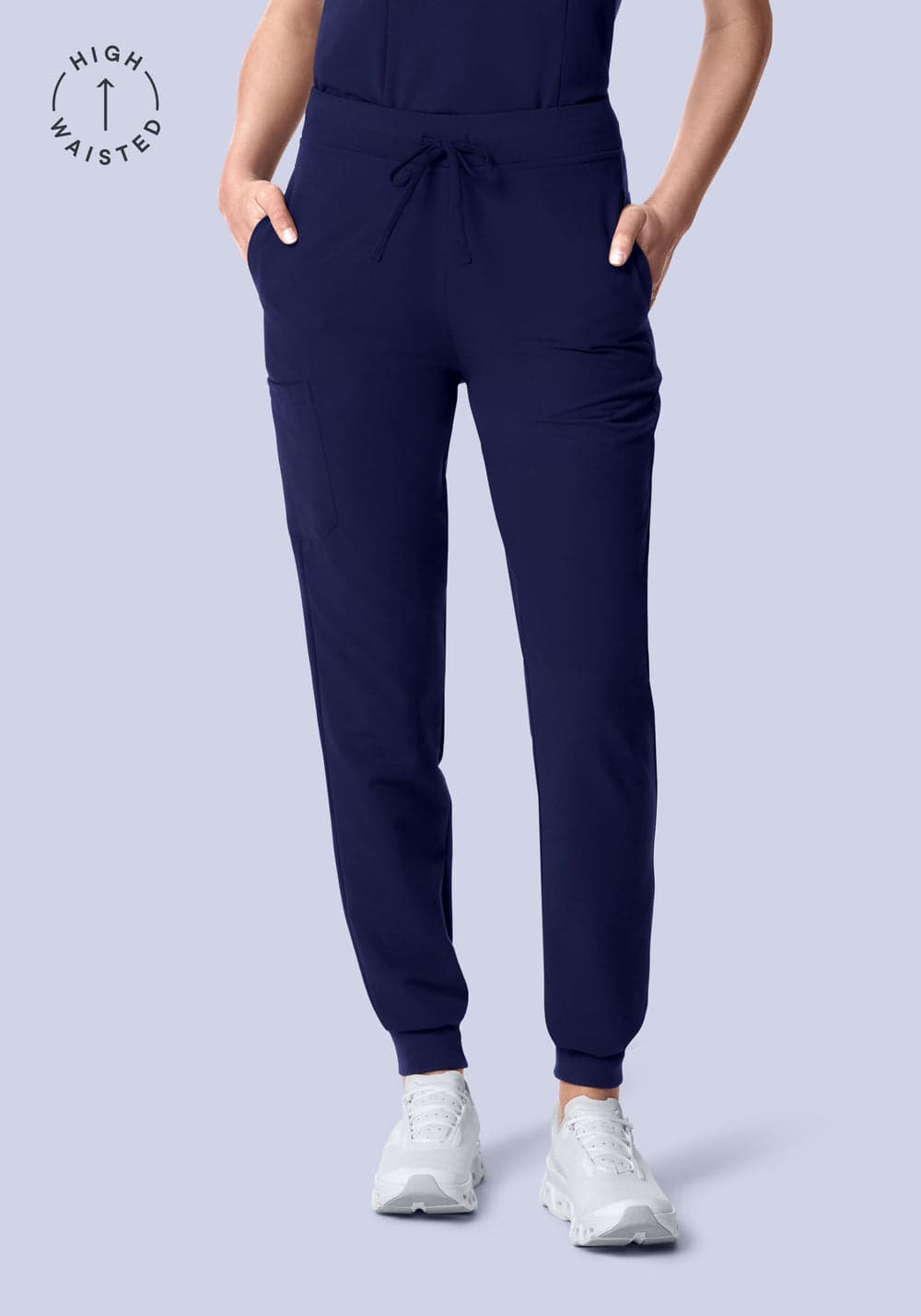 Yüksek Bel Jogger Scrub Pantolon — Lacivert