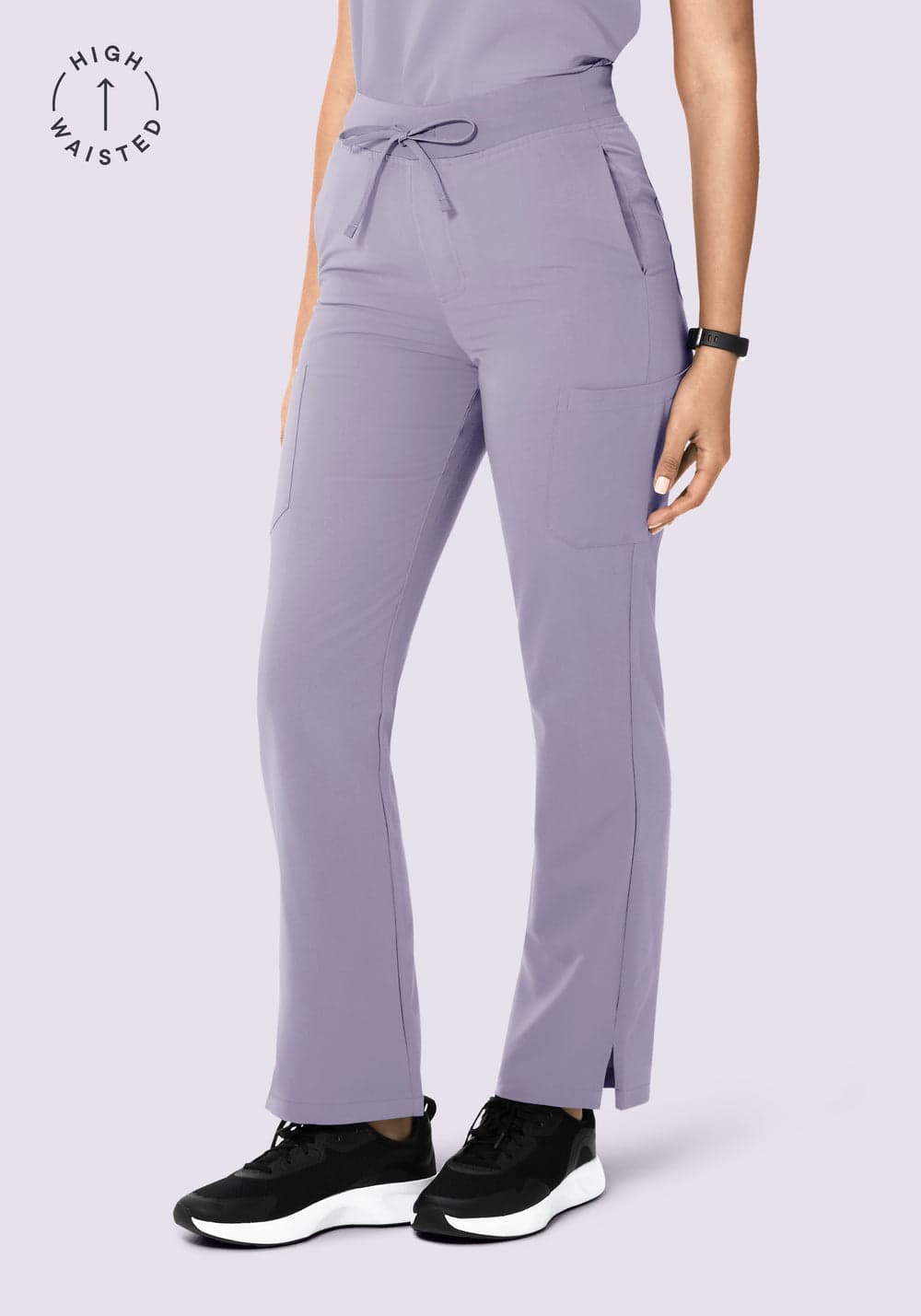 Yüksek Bel Kargo Scrub Pantolon — Ube Moru