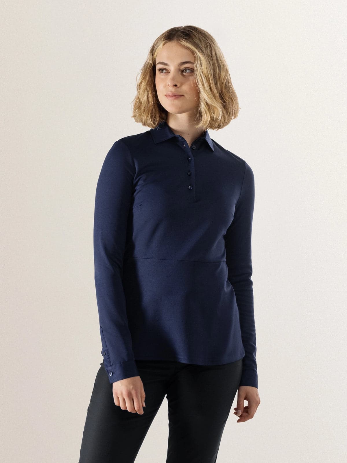 Elena Uzun Kollu Polo — Lacivert