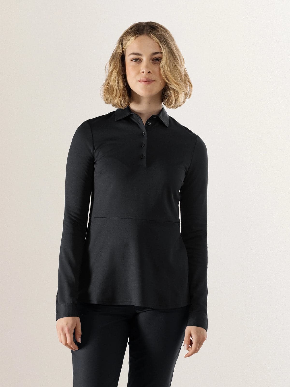 Elena Uzun Kollu Polo — Siyah